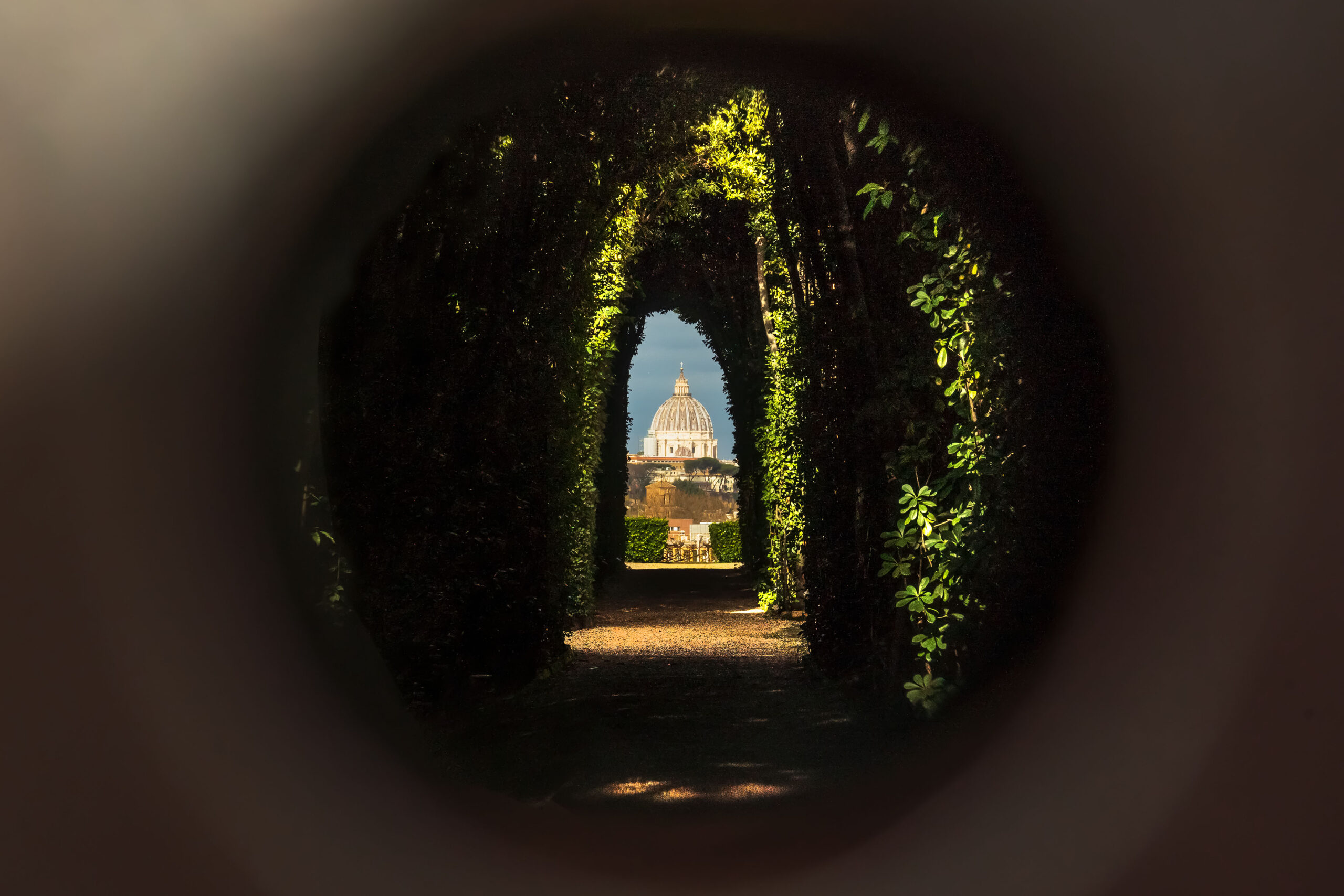 view Basilica San Pietro from the Aventino hill