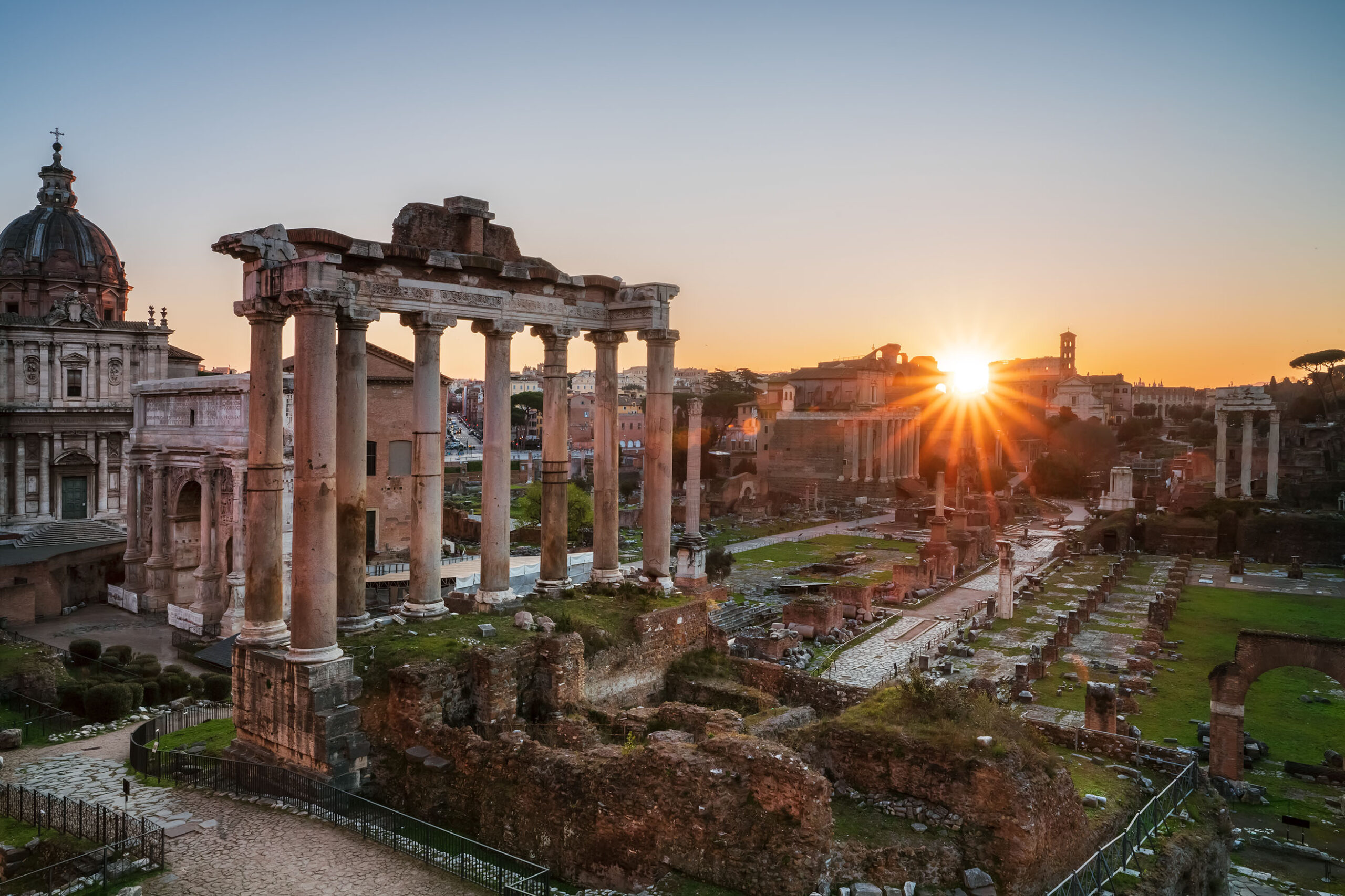 Fori imperiali during sunset
