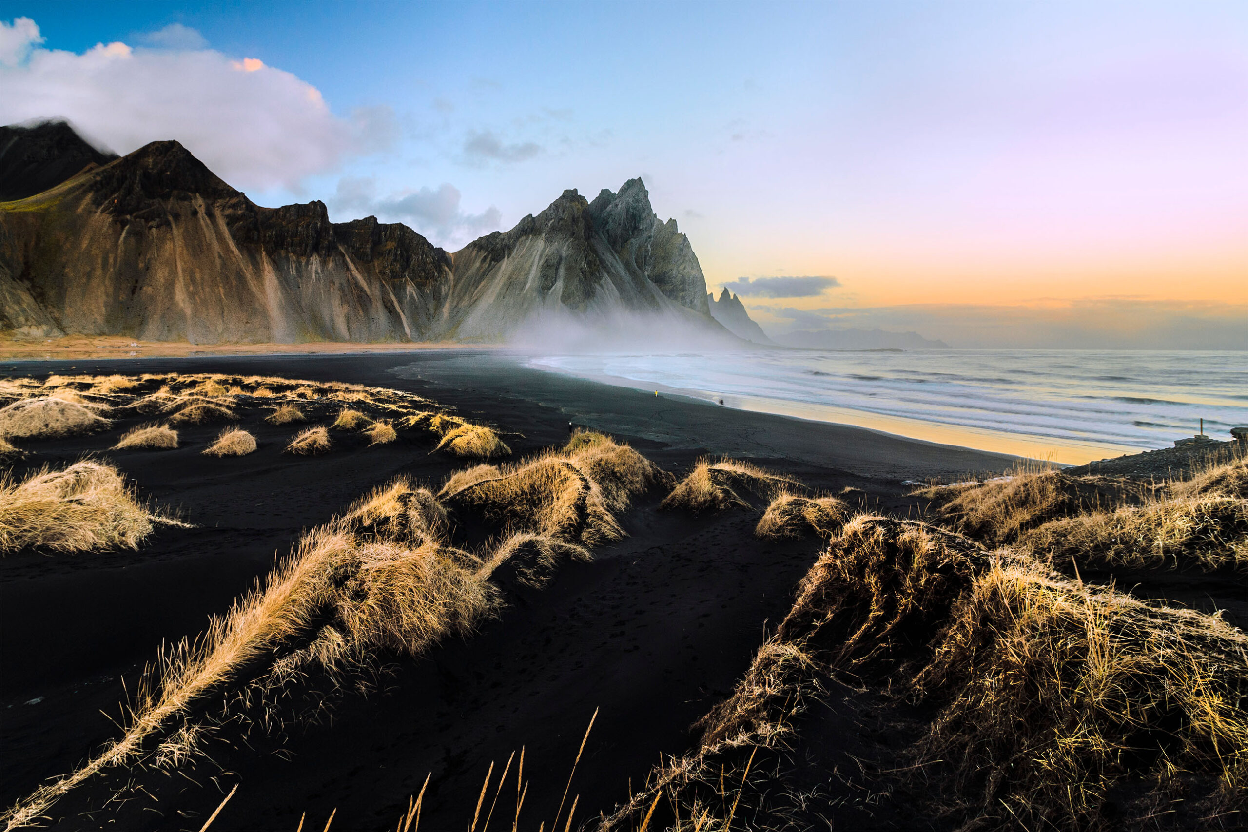 view of the beach Dyrhólaey Lighthouse Iceland